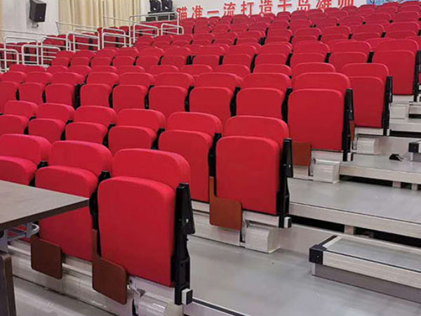 Rear-facing retractable bleacher seats